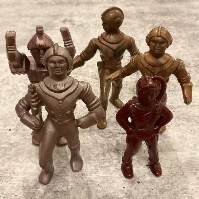 Vintage 1960s Lote De 5 Plástico Figuras de Acción Unbranded