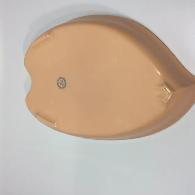 Vintage Franciscan Reflections Peach Console Bowl Heart Shaped 2