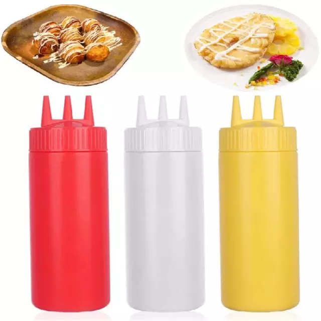 botellas de plastico para salsas codimentos 650 ML accesorios cocina 3pcs