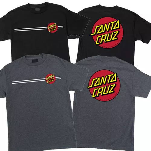 Santa Cruz Classic Dot T Shirt Tee Skateboard Black or Charcoal New S M L XL 2XL