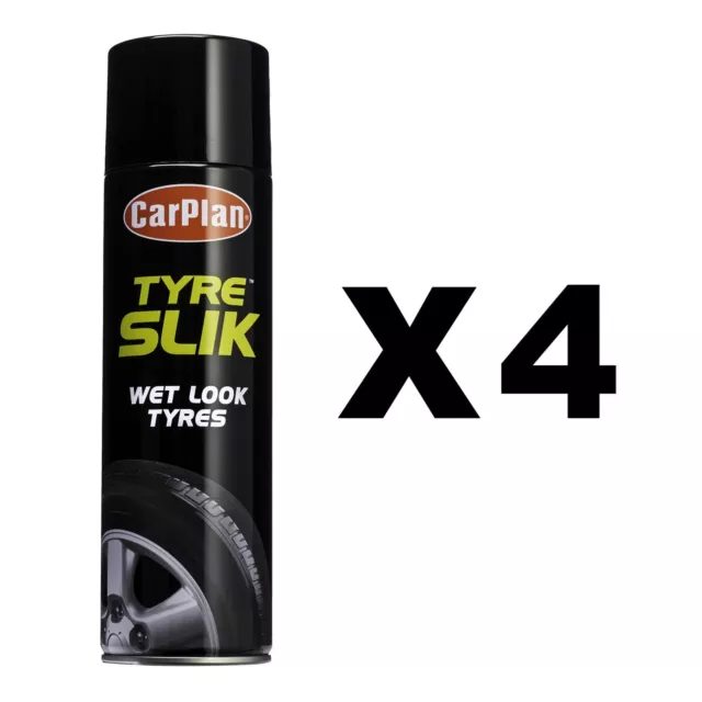 CarPlan Tyre Slik Wet Look Tyres - 500ml x 4