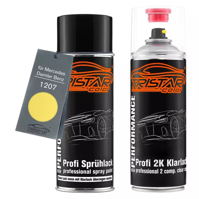 Autolack 2K Spraydosen Set für Mercedes Daimler Benz 1207 Saudi Arabien Gelb