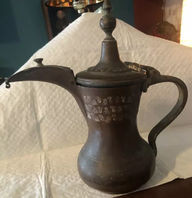 Antique Coffee Maker, Pot Brass Dallah Middle Eastern Arab Islamic Oman Persian