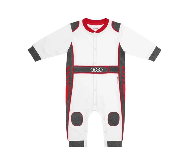 Audi Sport Body Incrociato Bambino Body Tutina Tuta da Gara Racing Bianco