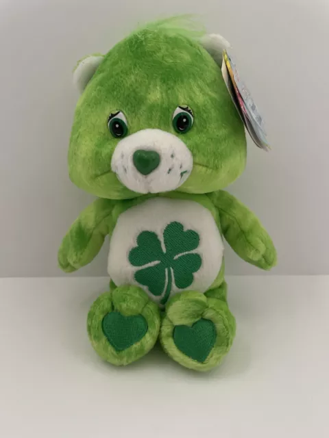 Care Bear Good Luck Plush 8" Stuffed Animal 2003 Green Shamrock Toy T65