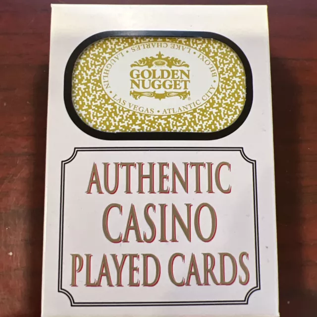 GOLDEN NUGGET Casino Las Vegas Nevada Authentic Played Table Cards Sealed Yellow