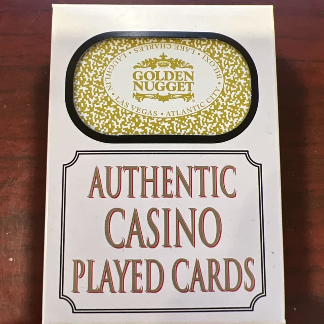 GOLDEN NUGGET Casino Las Vegas Nevada Authentic Played Table Cards Sealed Yellow