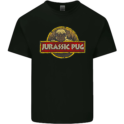 Jurassic Pug Funny Dog Movie Parody Mens Cotton T-Shirt Tee Top