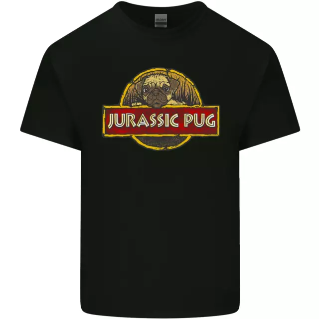 T-shirt top parodia film per cani Jurassic Pug parodia da uomo cotone