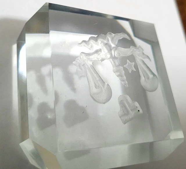 GLASS PAPERWEIGHT SCALES of Justice Law Legal Judge Lawyer Gift 3 by 3