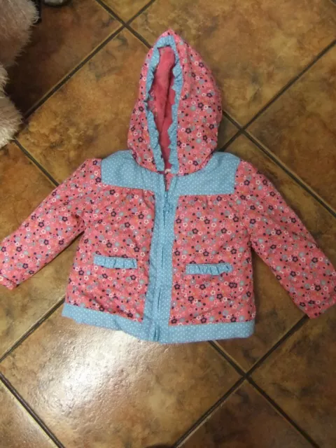 Lovely coat by Blue Zoo with pink supersoft furry lining and hood.2-3yrs98cmnew