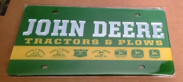 John Deere Genuine Acrylic License Plate Tractors Plow