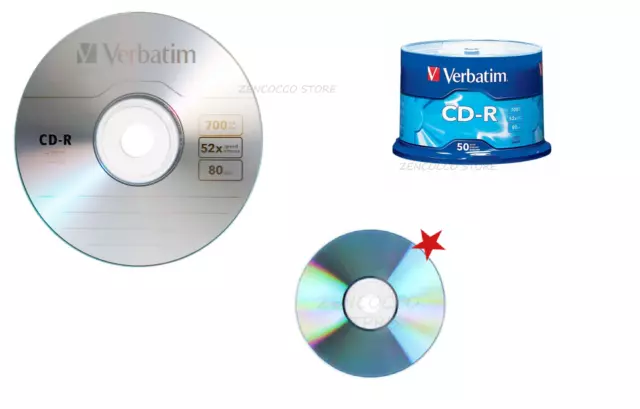 OFFERTA CD-R VERBATIM 100% Vergini Vuoti 52X 700Mb Per Audio 80 Min  ORIGINALI EUR 19,88 - PicClick IT