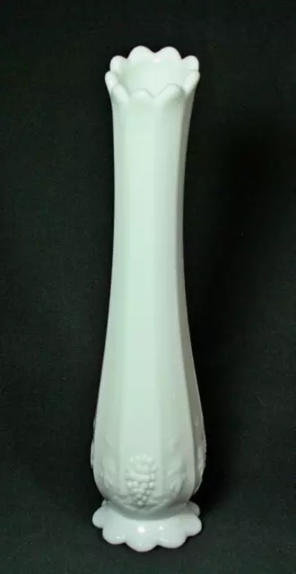 Vintage Westmoreland White Milk Glass Paneled Grape Bud Vase 1940's
