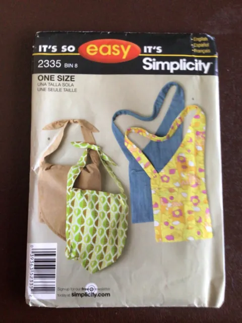 2335 Easy Simplicity Sewing Pattern. One Size Purse Bag With Straps, NIP