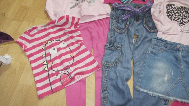 BUNDLE GIRLS 5-6 YEARS CLOTHES fleece jacket, trousers, tops,skirt,leggings,jean 6