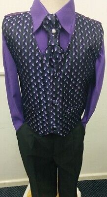 Brand New Boy Formal 4 Piece Suit Boys Prom Wedding Suit Purple  Ages 1 To 10
