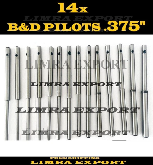 Black and Decker Valve Seat Grinder Pilots Grinding Stems Hardened Set Of 14 Pcs