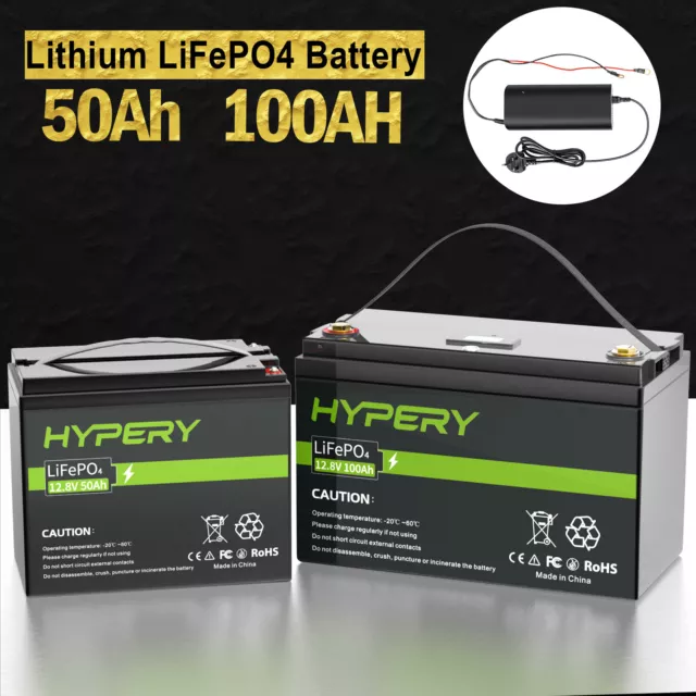 12V Lithium LiFePO4 Battery 200Ah 150Ah 100Ah 50Ah 30Ah 20Ah BMS Solar Boot Golf