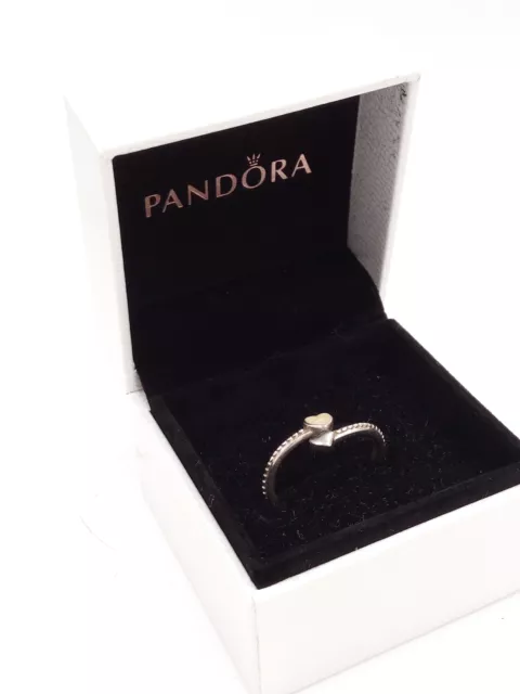 PANDORA ELEVATED RED HEART RING,, S925 ALE STERLING SILVER.