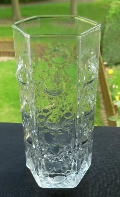 Vintage Dartington Hexagonal Nipple Crystal Glass Vase Ft95 '60