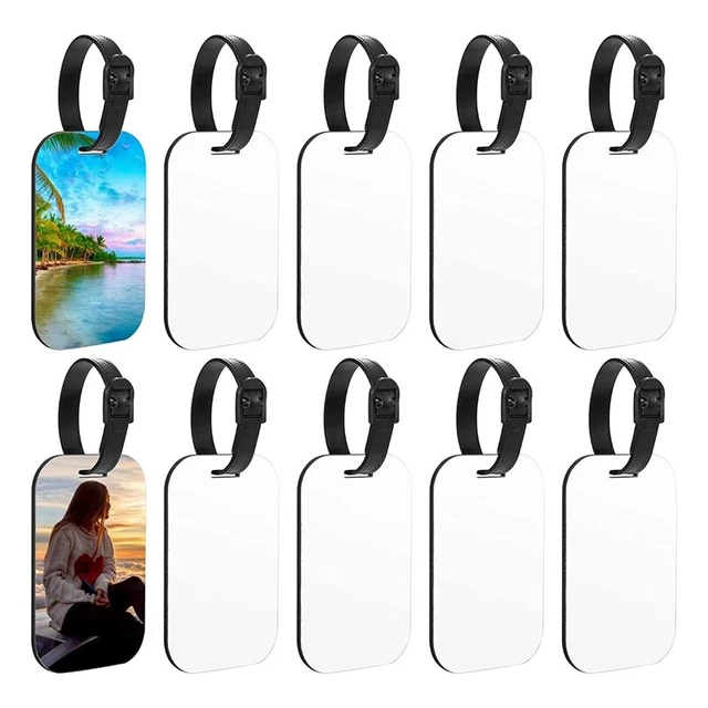 10PCS Suitcase Label Tag with Strap Sided E4Q6