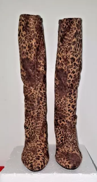 Impo Stretch Leopard Knee High Boots Women Size 6 #3329406