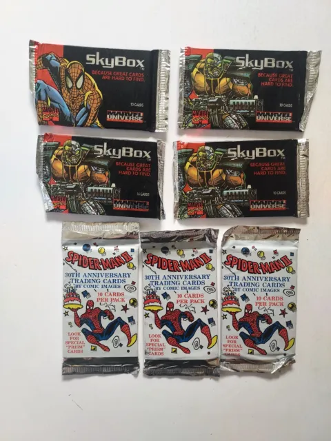 Skybox 1993 Marvel Universe Series  Trading Card Pack 7 total packs