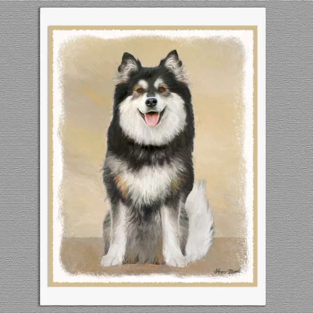 6 Finnish Lapphund Blank Art Note Greeting Cards