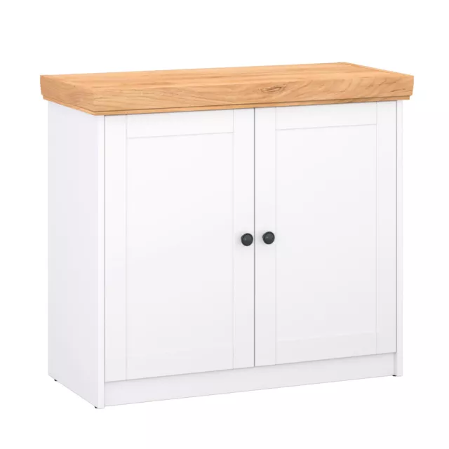 Kommode Weiß Holz Sideboard Anrichte Schrank Wohnzimmer Modern Türen Homestyle4u