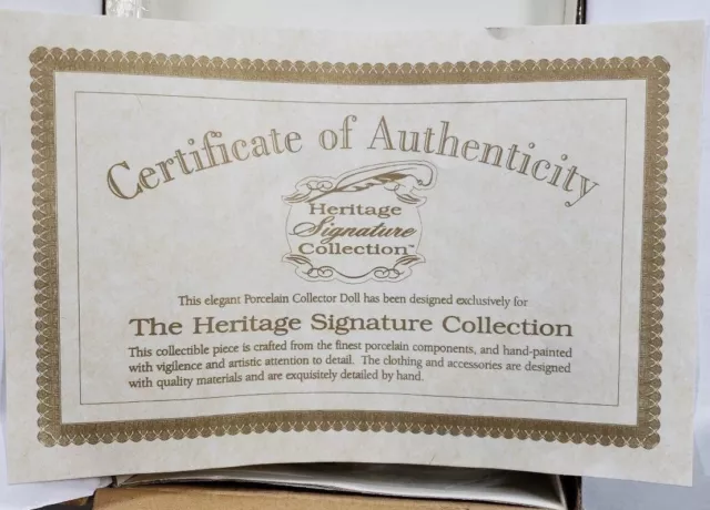 The Heritage Signature Collection 16" Porcelain Angel Doll + COA New 2