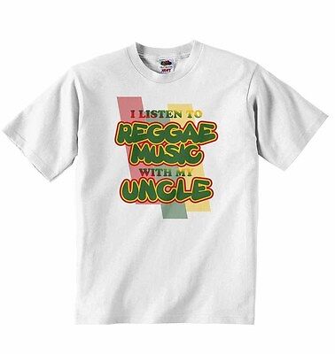 Io ascolto reggae musica con mio zio-Ragazzi Ragazze T-shirt tees BABY REGALI