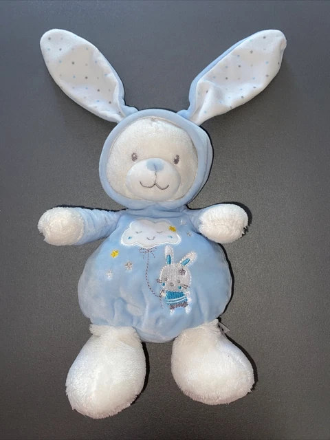 Doudou Peluche Ours Deguise En Lapin Max & Et Sax Blanc Bleu Nuage Etoile  Neuf