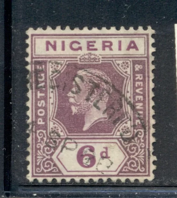 NIGERIA 28 SG25a Used 1923 6p vio KGV Defin Wmk Mult Script CA CV$9