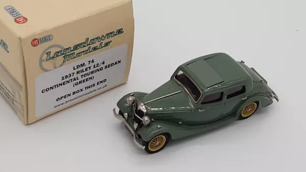 1937 Lansdowne Models 1:43 LDM74 Riley 12/4 Continental Touring Sedan Green NEW