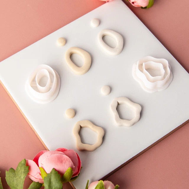 Creative Geometric Earrings Jewelry Pendant Soft Polymer Clay Molds Clay Tools