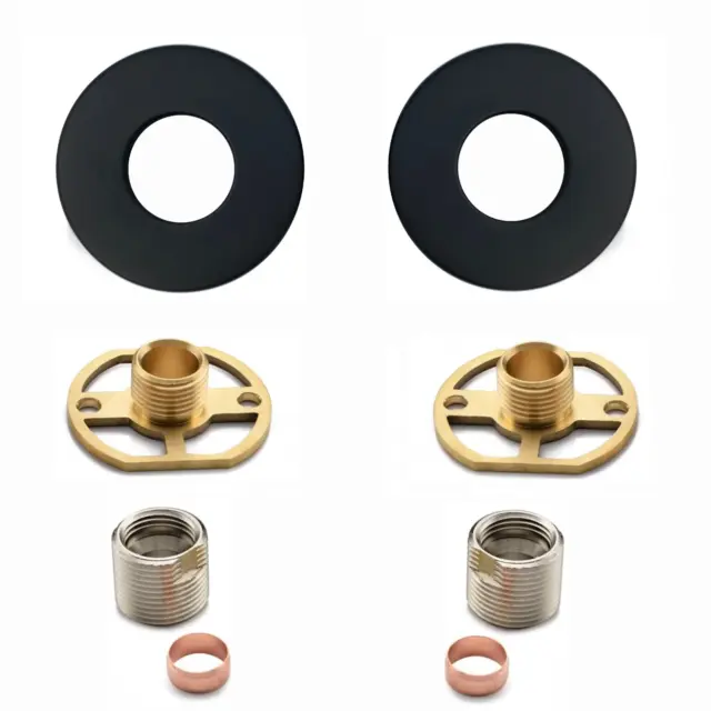 NEW Matte Black Round Easy Fix Bracket Kit for Fitting Bar Shower Valves