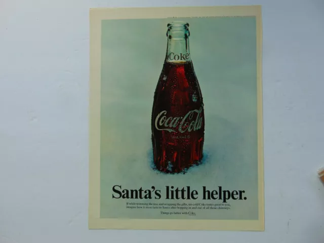 1968 COCA~COLA SANTA'S LITTLE HELPER print ad