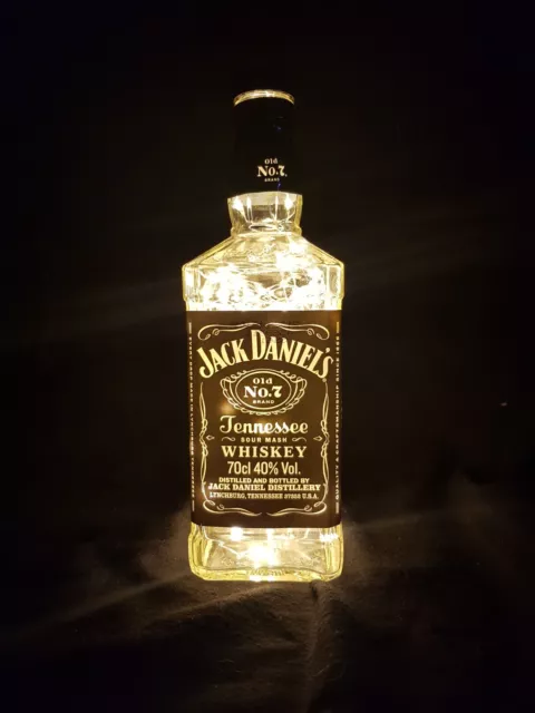 Jack Daniel´s Flaschenlampe mit 80 LEDs Warmweiß Upcycling Geschenk Idee