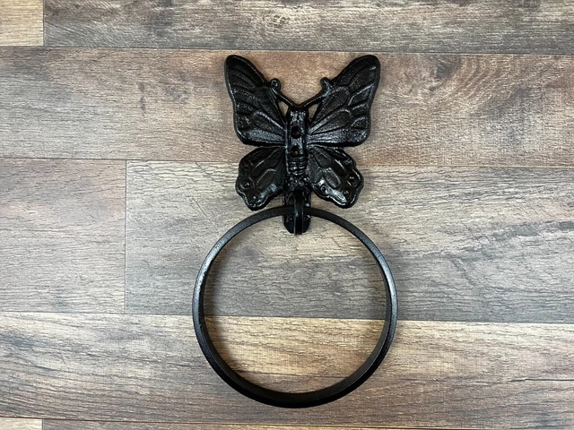 Butterfly Iron Towel Holder, PICK YOUR COLOR, Nature Bathroom Towel Hook Hanger