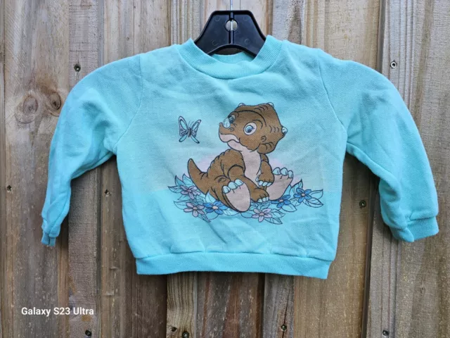Vtg 1988 Land Before Time 2T Kid Toddler Sweatshirt 80s JC Penney All Over Print