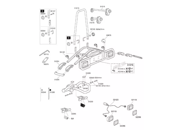 Thule EuroRide 941 / 943 - Spare Parts Multi Listing Breakdown