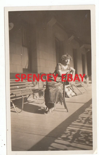 Old Photo Fashionable Lady on Balcony West's Coffee Palace South Australia c1927