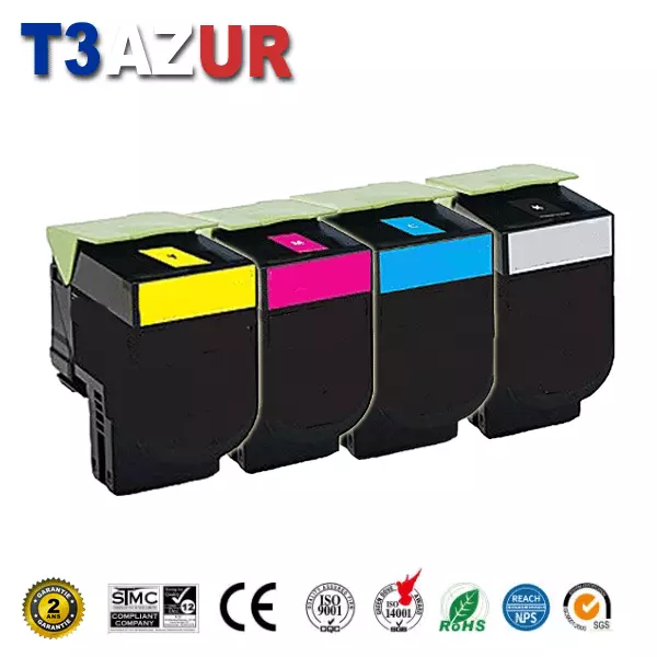 Toner compatible avec Lexmark CX310 CX410 CX510 remplace 80C2SK0 80C2SKE 802SK