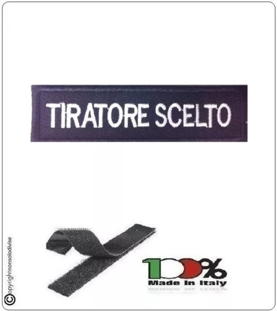 Patch Toppa Lineare Ricamata con Velcro Tiratore Scelto Art.NSD-R3