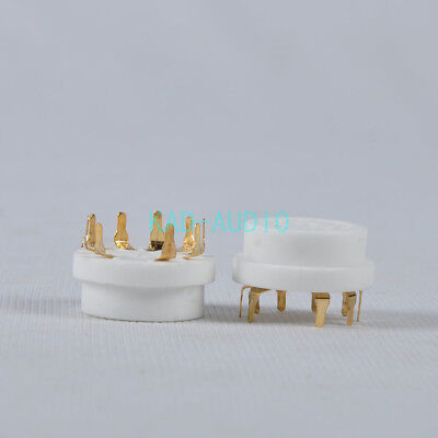 4pcs Gold Plated Ceramic Vacuum 9pin Tube Socket PCB For 6DJ8 ECC83 tube amps 3