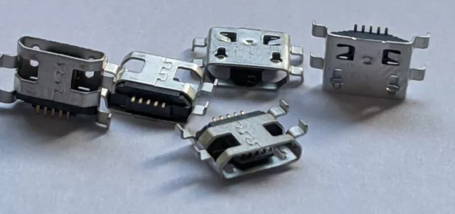 5X Micro USB Female Socket Connector Jack, 5-Pin DIP 180 Degree Adapter #23