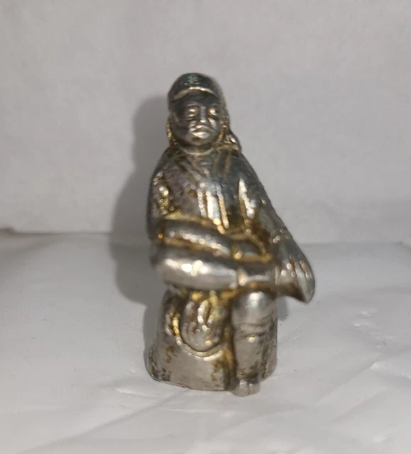 Vintage Old Shirdi Sai Baba Sai Nath Metal Miniature Figurine talisman lucky
