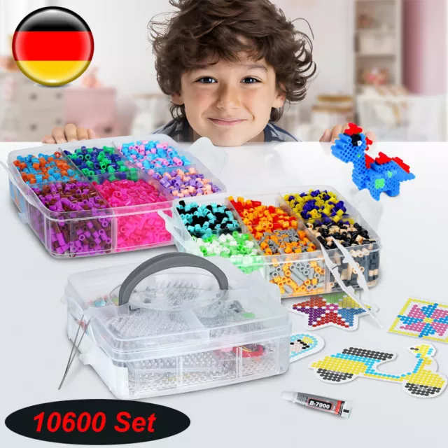 10600 Bügelperlen Set 3D-Figuren 6 Platte Zubehör Muster kreativ Spielzeug DHL