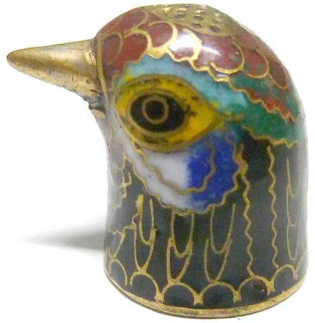 Zen Man Fingerhut - Emaillierter Messing Fingerhut Mit Vogel Design, 5cm Höhe